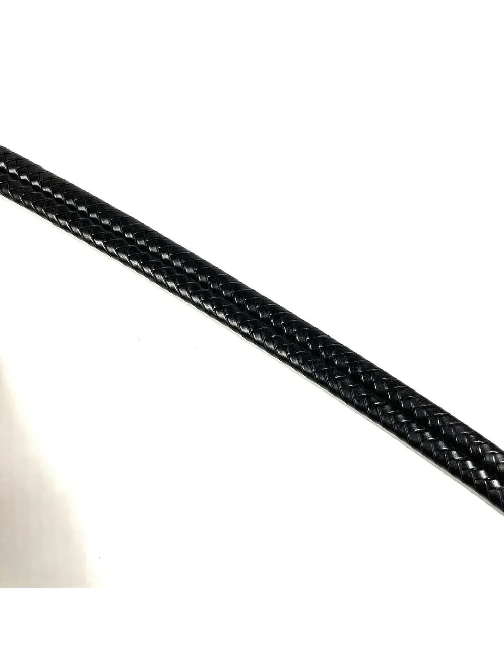 Fossil Braided Belt Mens 44 Black 100% Leather Silver Buckle Worn Adjustable